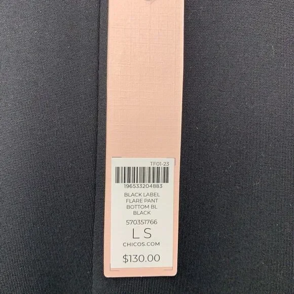 Chico Black Label Flare Pull-On Pants Womens Size Large SHORT Black NWT $139 - Picture 6 of 11